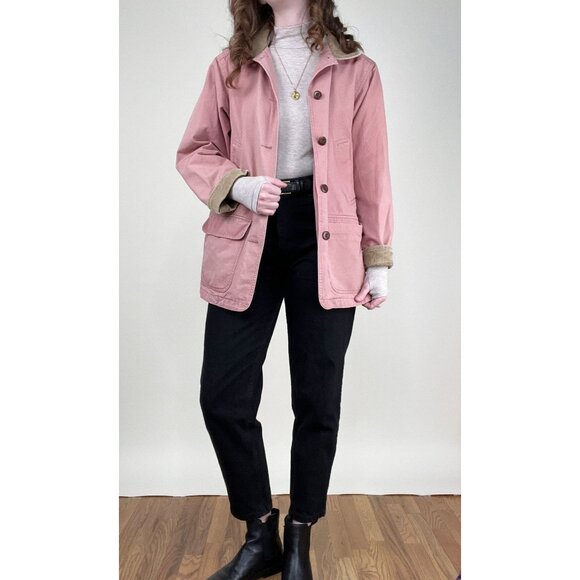 Rare Vintage L.L.Bean Pink Barn Coat Field Farm Utility Jacket Corduroy Workwear - Picture 12 of 12